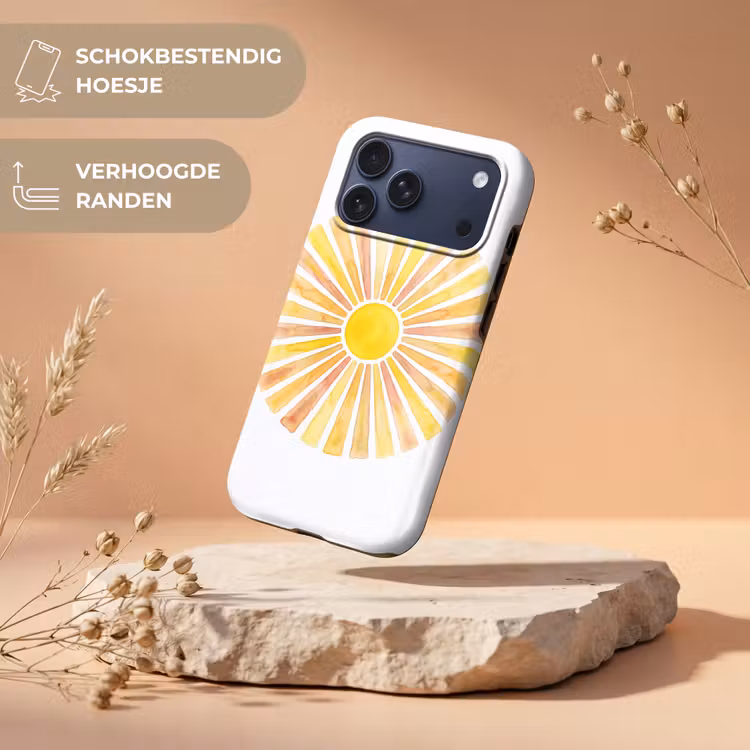 Telefoonhoesje Toughcase - Zon - Stralen - Aquarel - Geel - Abstract — 5