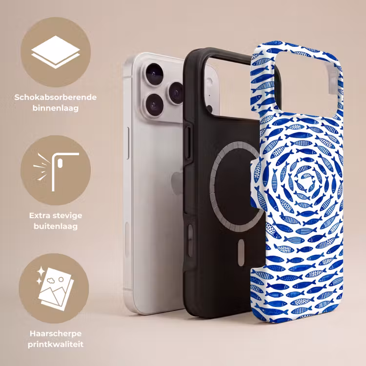 Telefoonhoesje Toughcase - Vis - Patroon - Onderwater - Abstract - Blauw — 3