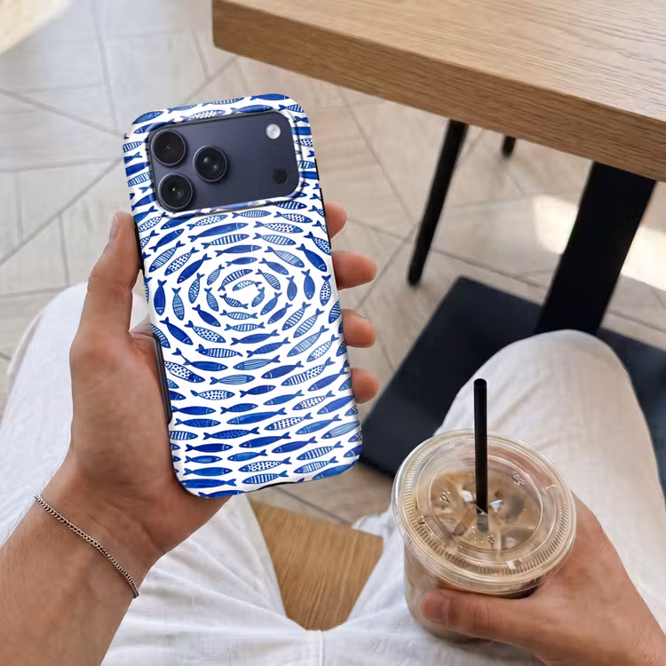 Telefoonhoesje Toughcase - Vis - Patroon - Onderwater - Abstract - Blauw — 4