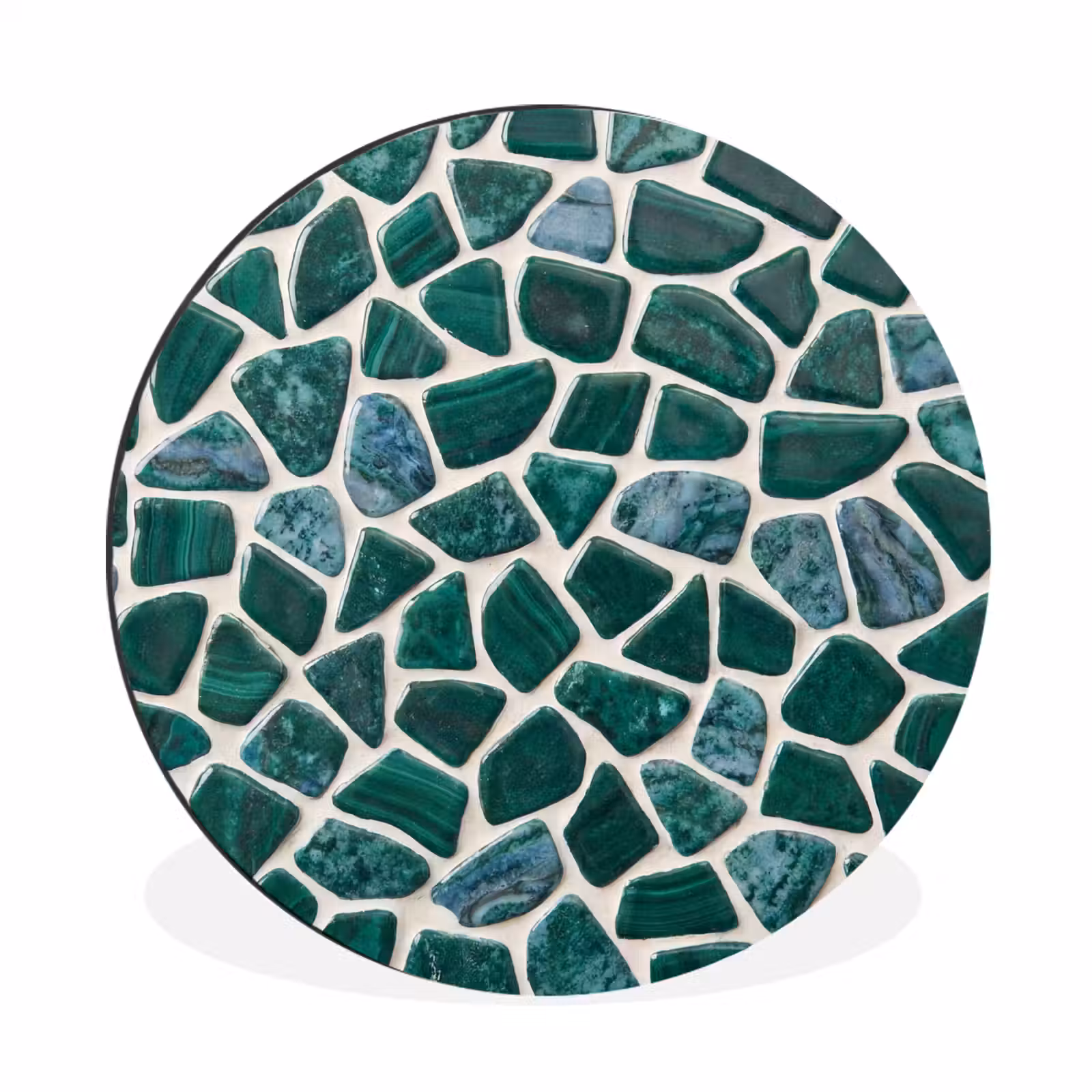 Wandcirkel - Aluminium - Textuur - Steen - Groen - Abstract - Patroon — 1
