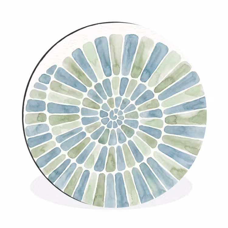 Wandcirkel - Aluminium - Abstract - Spiraal - Patroon - Modern - Blauw-Groen — 1