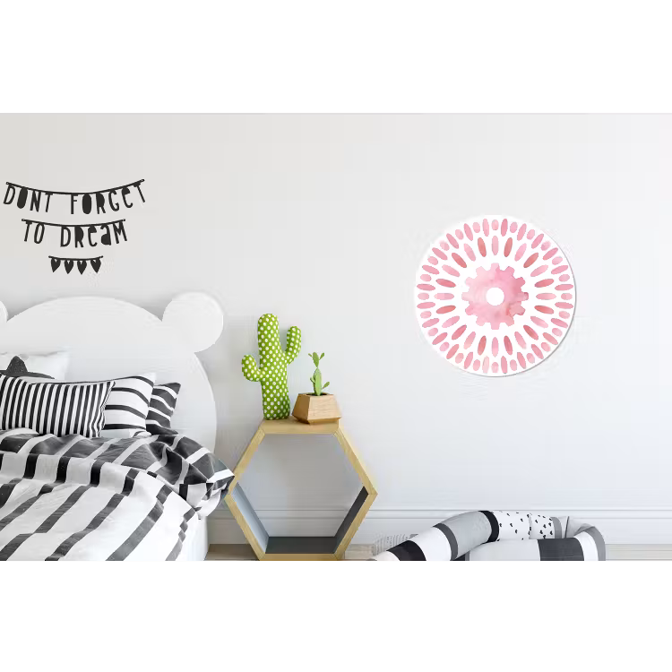 Wandcirkel - Aluminium - Abstract - Vormen - Patroon - Aquarel - Roze — 5