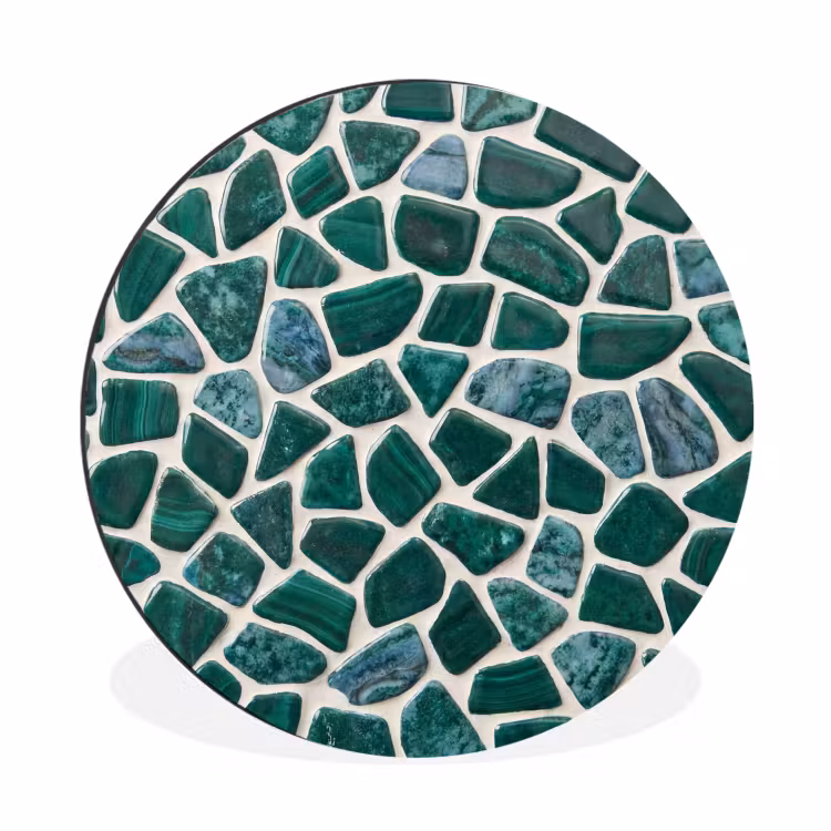 Wandcirkel - Aluminium - Textuur - Steen - Groen - Abstract - Patroon — 1