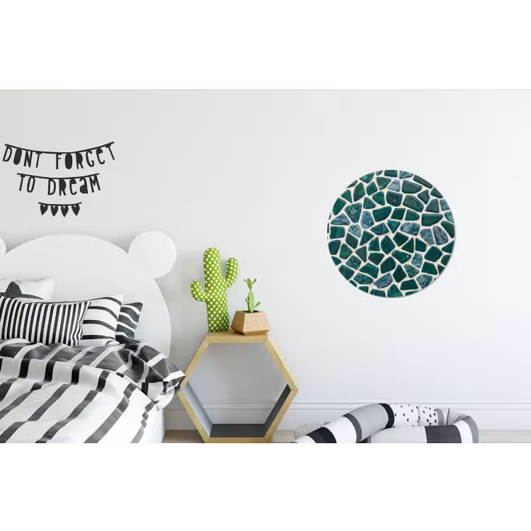 Wandcirkel - Aluminium - Textuur - Steen - Groen - Abstract - Patroon — 5