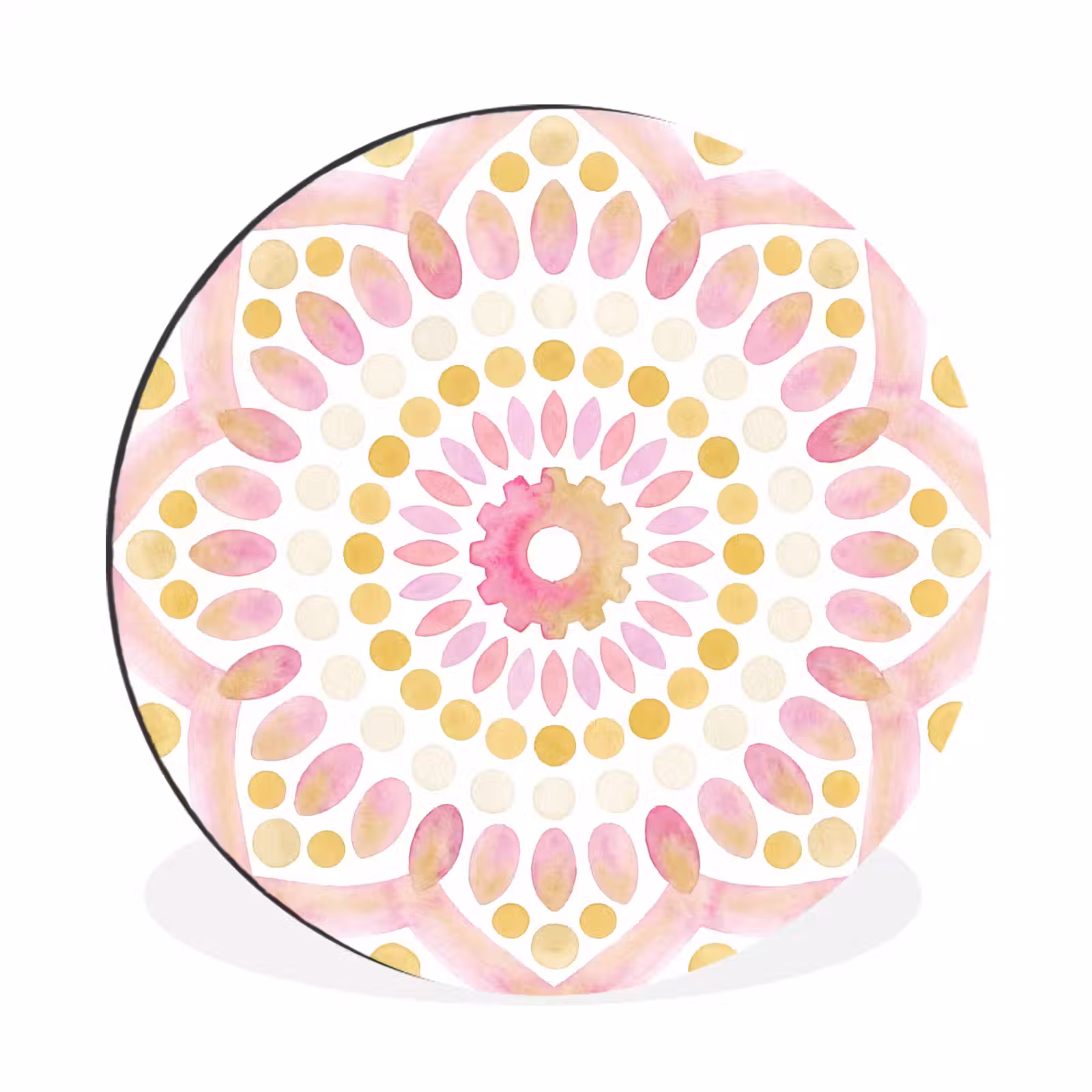 Wandcirkel - Aluminium - Abstract - Mandala - Kunst - Modern - Roze — 1