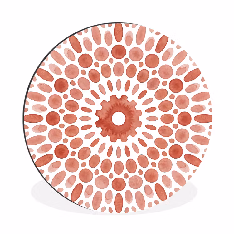 Wandcirkel - Aluminium - Patroon - Cirkels - Abstract - Modern - Rood — 1