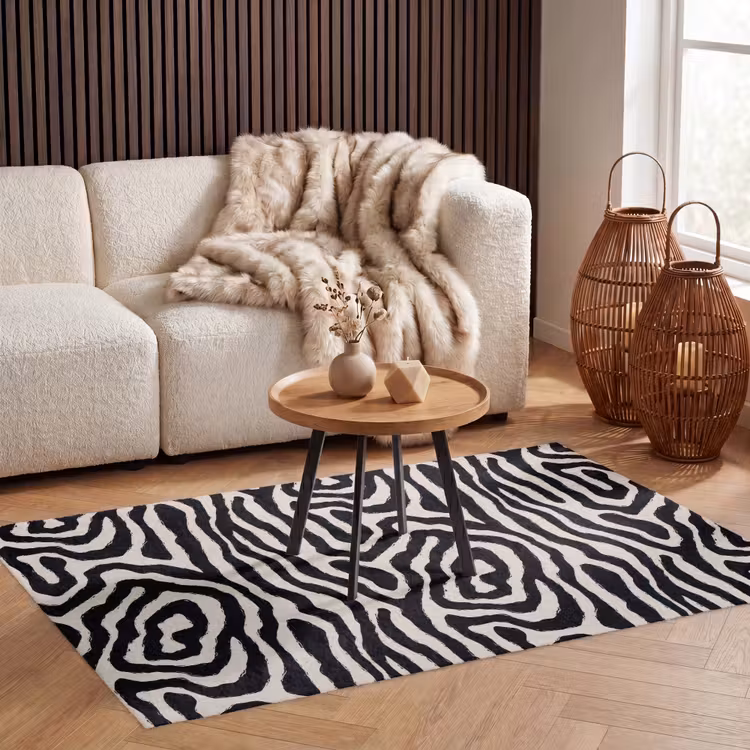 Vloerkleed - Zebra - Zwart - Abstract — 3