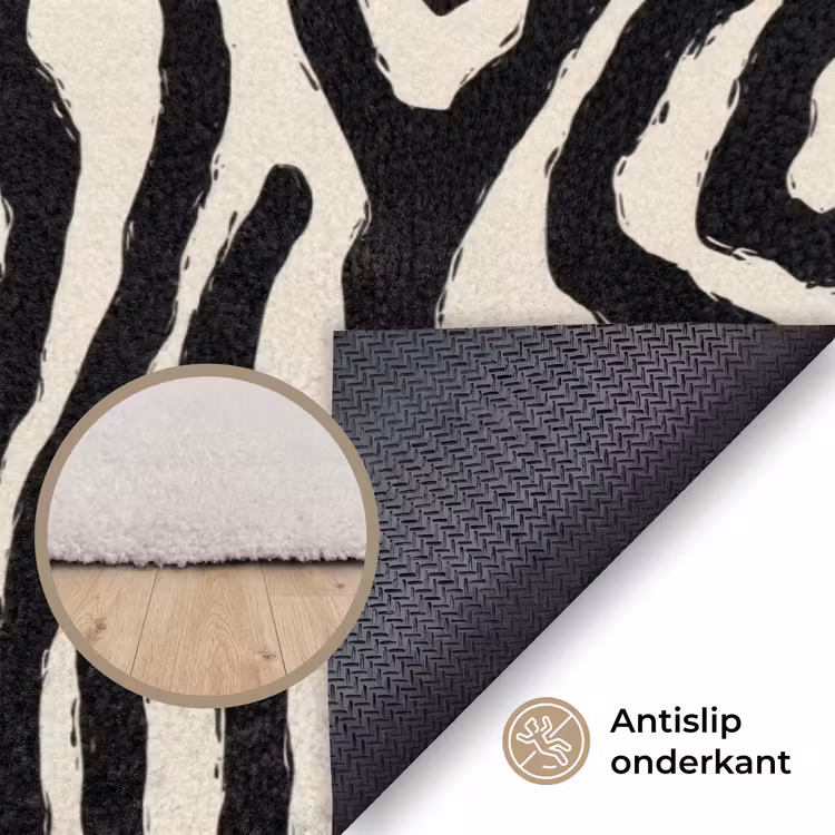 Vloerkleed - Zebra - Zwart - Abstract — 5