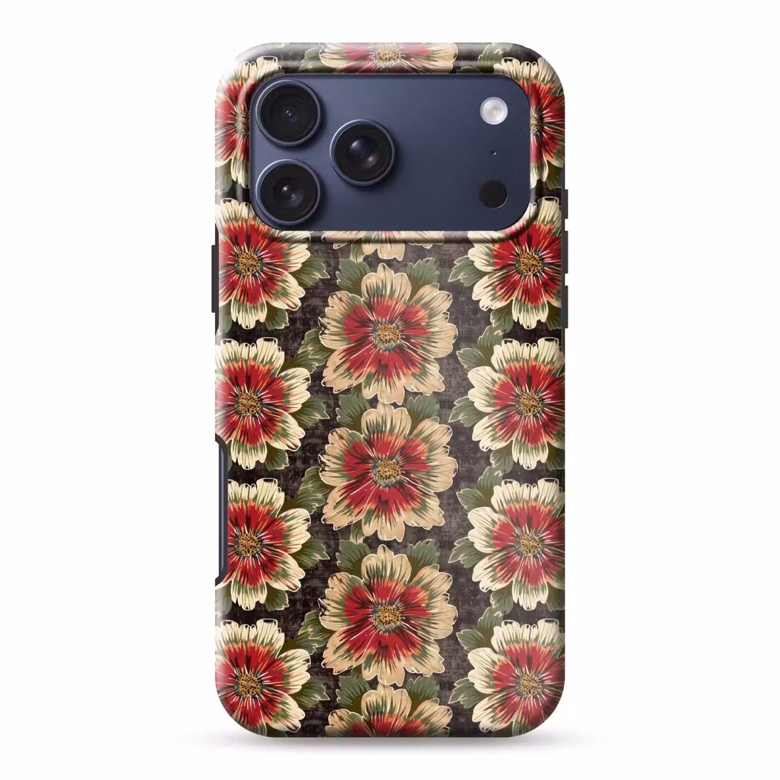 Telefoonhoesje Toughcase - Bloemen - Klassiek - Patroon - Rood — 1