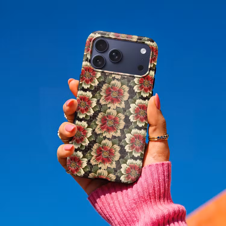 Telefoonhoesje Toughcase - Bloemen - Klassiek - Patroon - Rood — 2