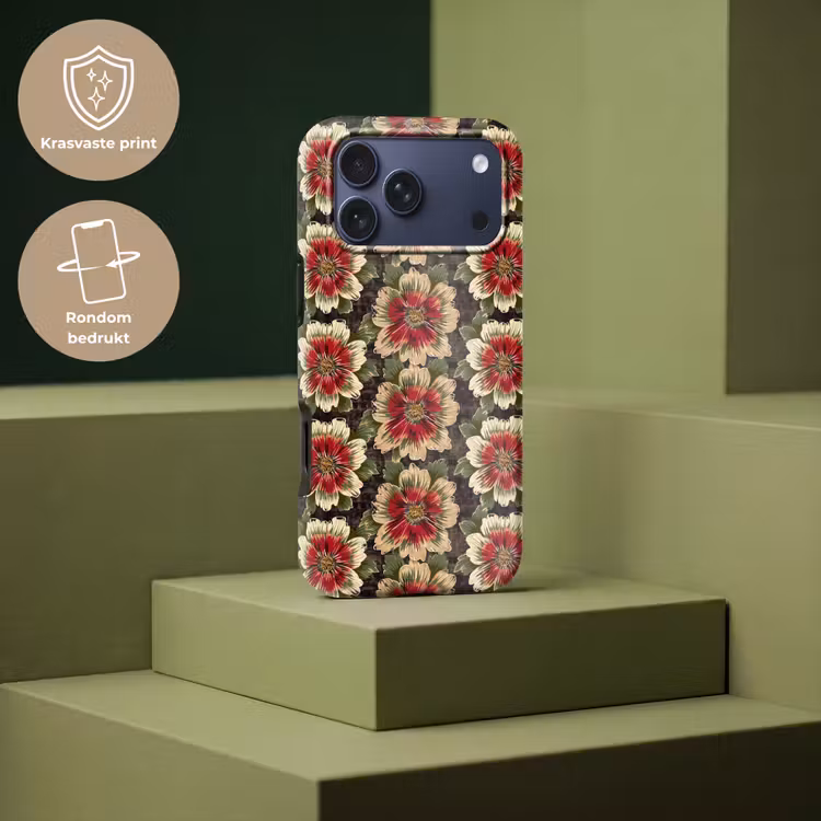 Telefoonhoesje Toughcase - Bloemen - Klassiek - Patroon - Rood — 7