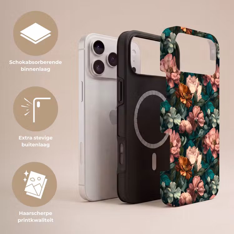 Telefoonhoesje Toughcase - Bloemen - Schilderachtig - Patroon - Roze — 3
