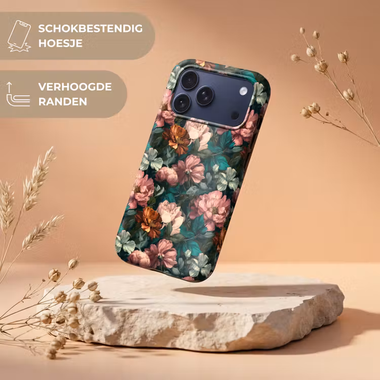 Telefoonhoesje Toughcase - Bloemen - Schilderachtig - Patroon - Roze — 5