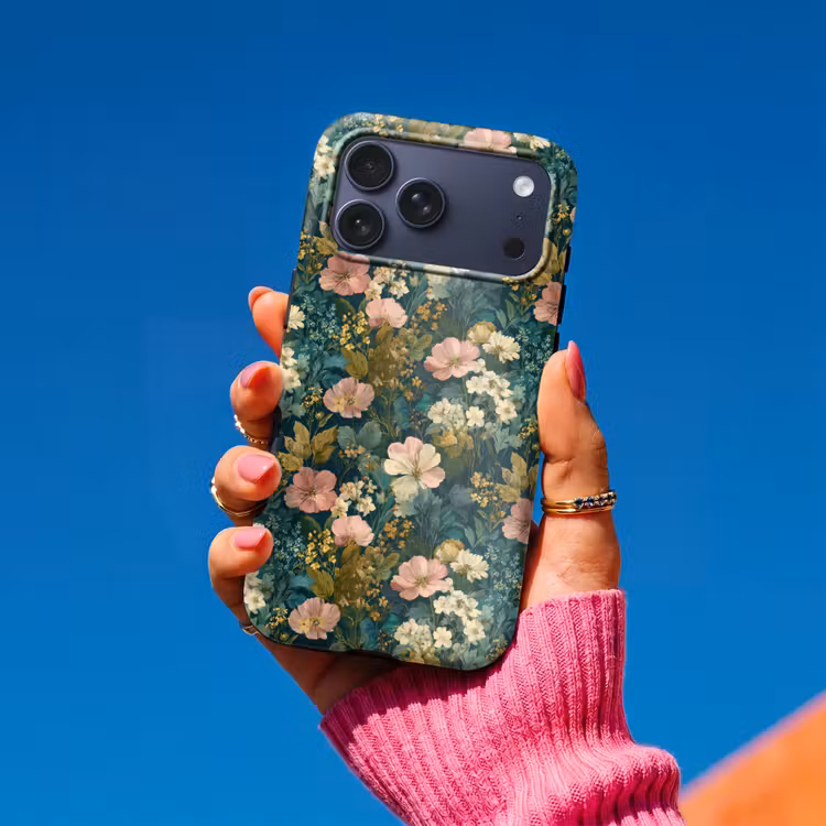 Telefoonhoesje Toughcase - Wilde bloemen - Botanisch - Patroon - Roze - Romantisch — 2