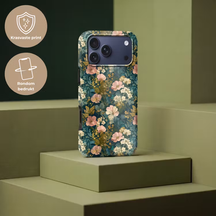 Telefoonhoesje Toughcase - Wilde bloemen - Botanisch - Patroon - Roze - Romantisch — 7