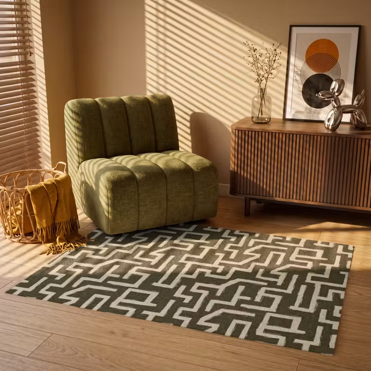 Vloerkleed - Abstract - Lijnen - Groen — 2