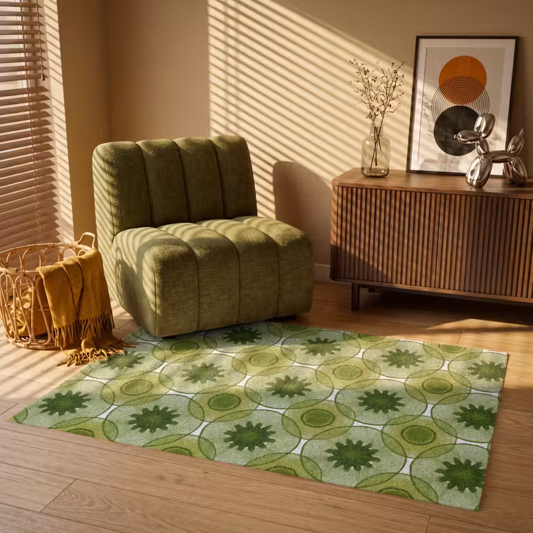 Vloerkleed - Cirkels - Patroon - Groen — 2