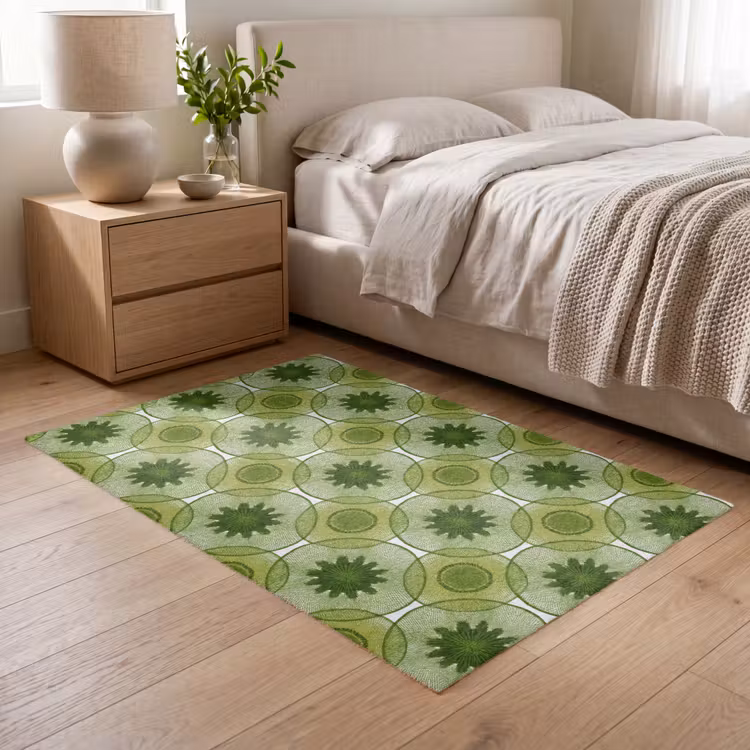 Vloerkleed - Cirkels - Patroon - Groen — 6