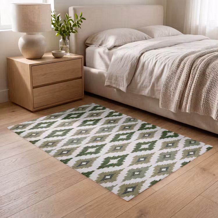 Vloerkleed - Geografisch - Ruitmotief - Groen — 6