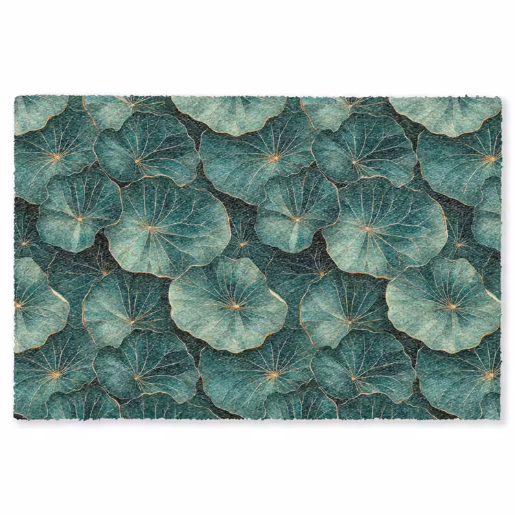 Vloerkleed - Patroon - Bladeren - Groen — 1