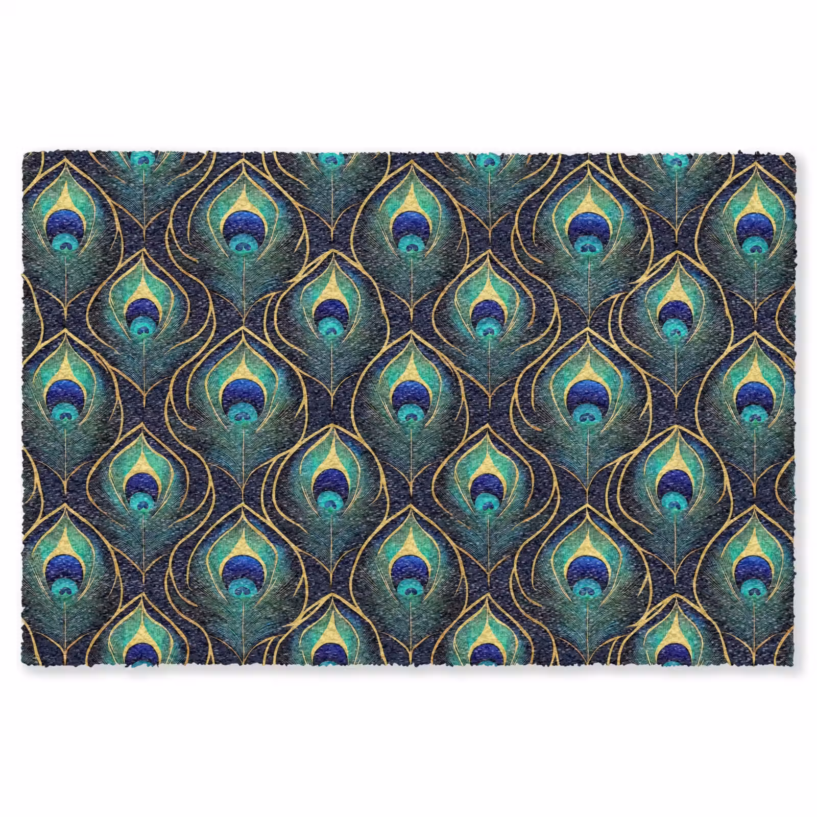 Vloerkleed - Pauw - Veren - Groen — 1