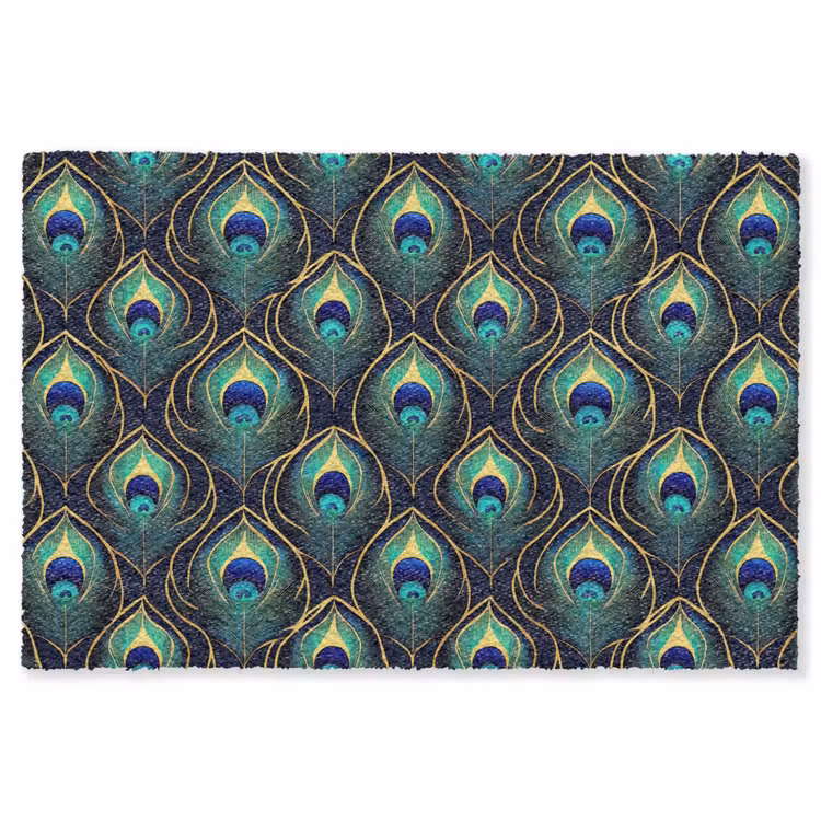 Vloerkleed - Pauw - Veren - Groen — 1