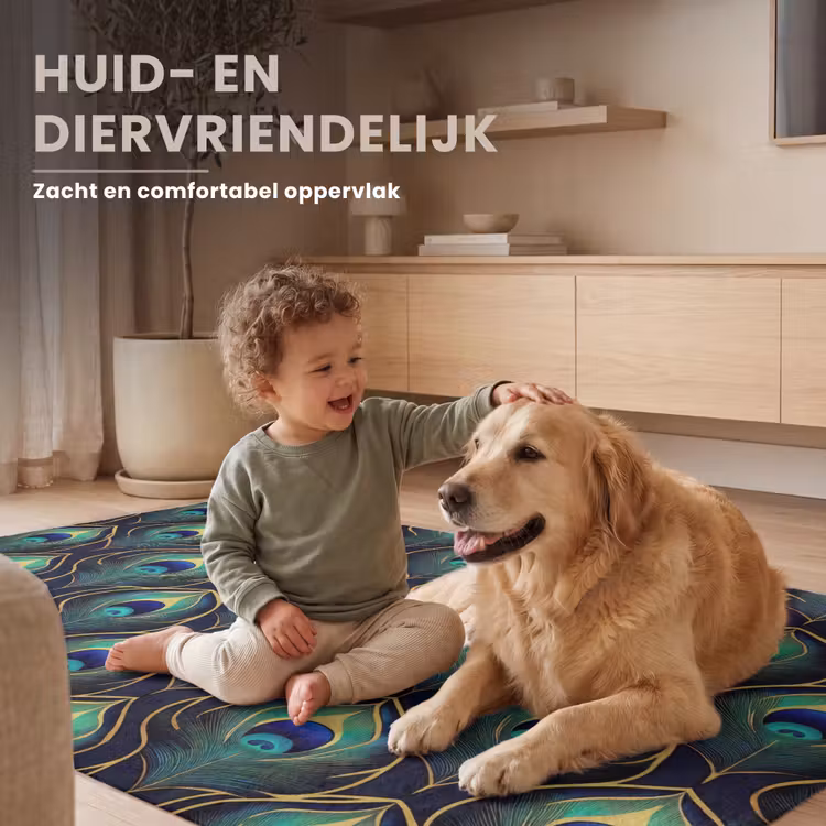 Vloerkleed - Pauw - Veren - Groen — 8