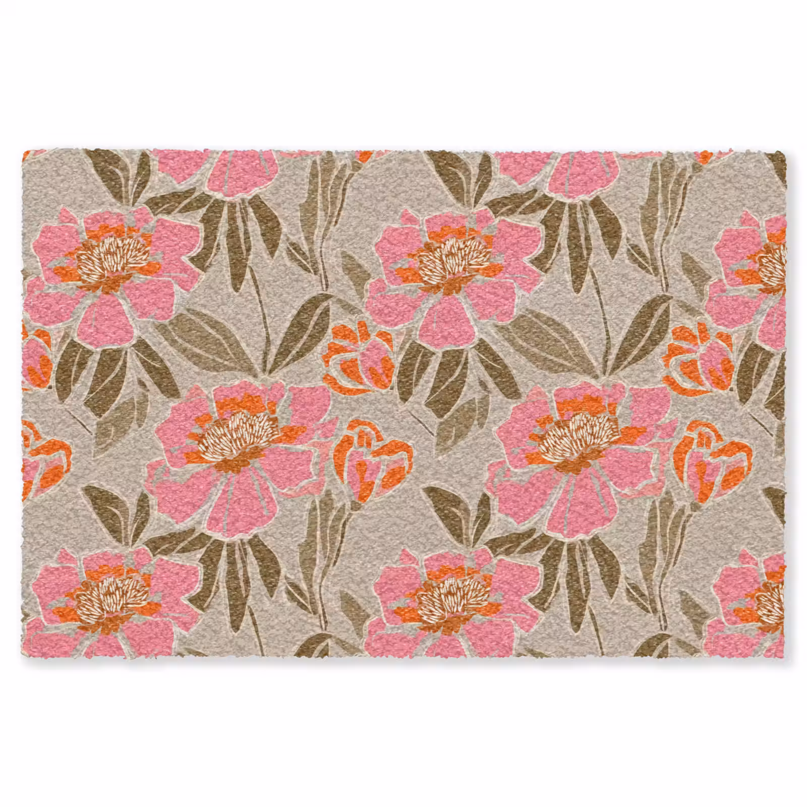 Vloerkleed - Pioenrozen - Patroon - Roze — 1