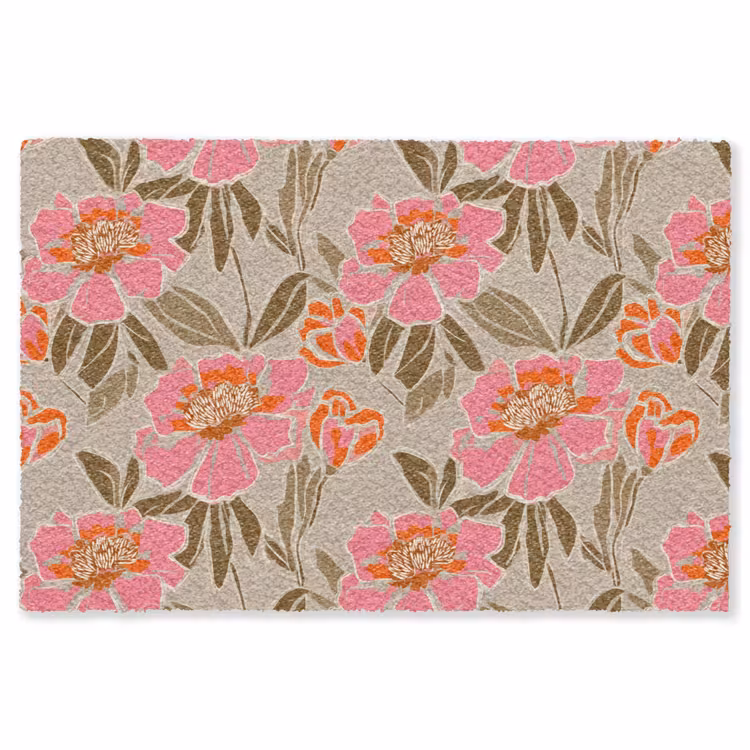 Vloerkleed - Pioenrozen - Patroon - Roze — 1