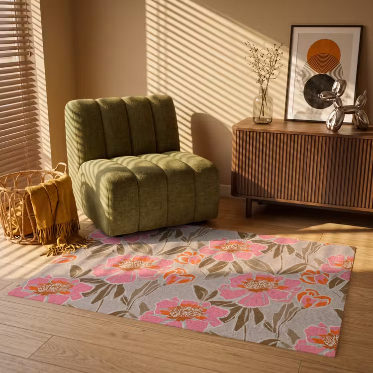 Vloerkleed - Pioenrozen - Patroon - Roze — 2