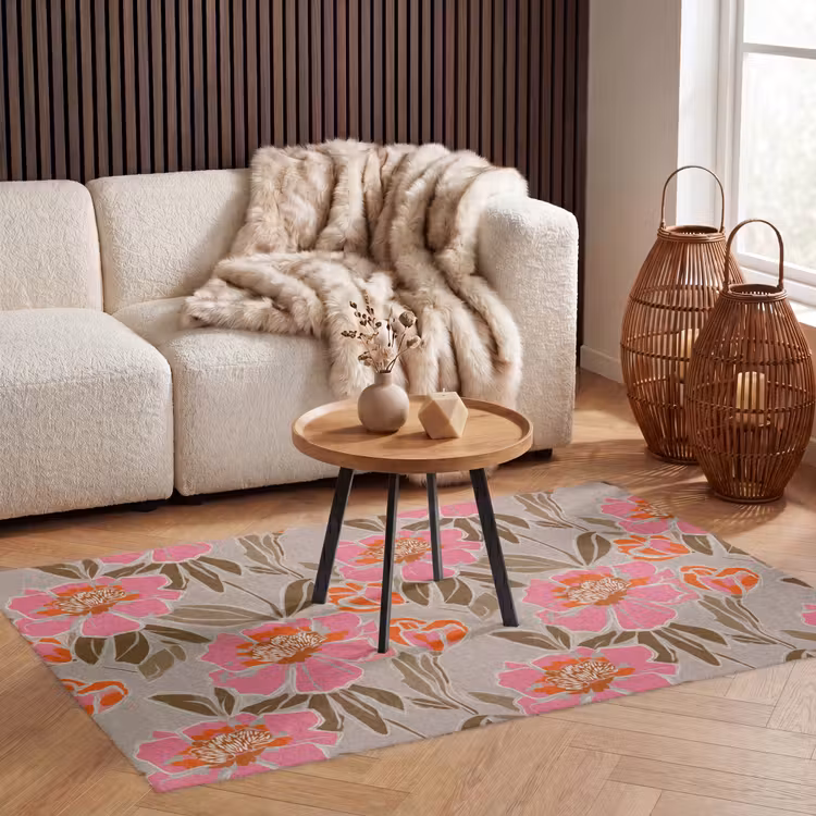 Vloerkleed - Pioenrozen - Patroon - Roze — 3