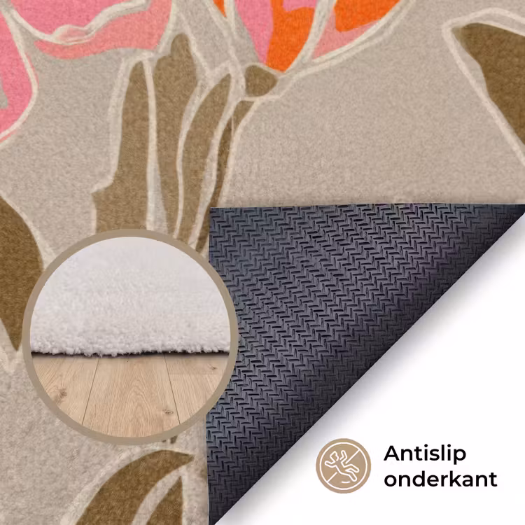 Vloerkleed - Pioenrozen - Patroon - Roze — 4