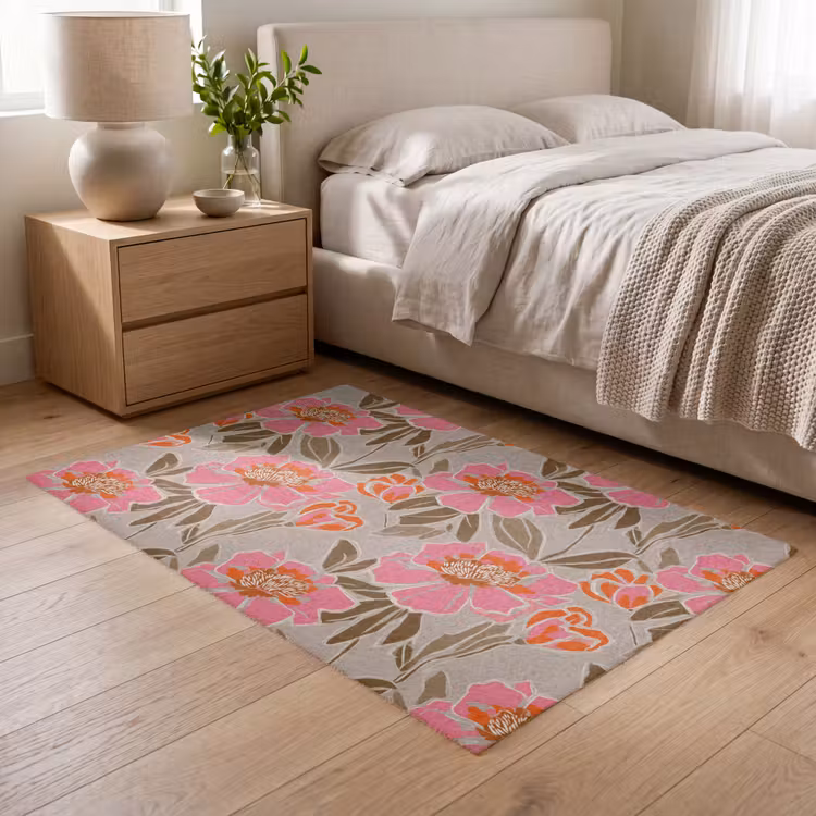 Vloerkleed - Pioenrozen - Patroon - Roze — 6