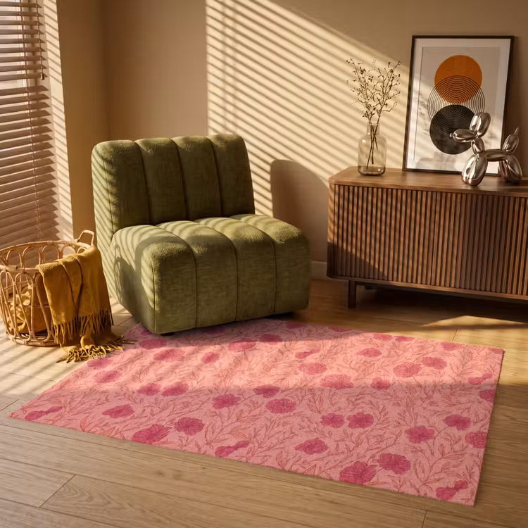 Vloerkleed - Weidebloemen - Romantisch - Roze — 2