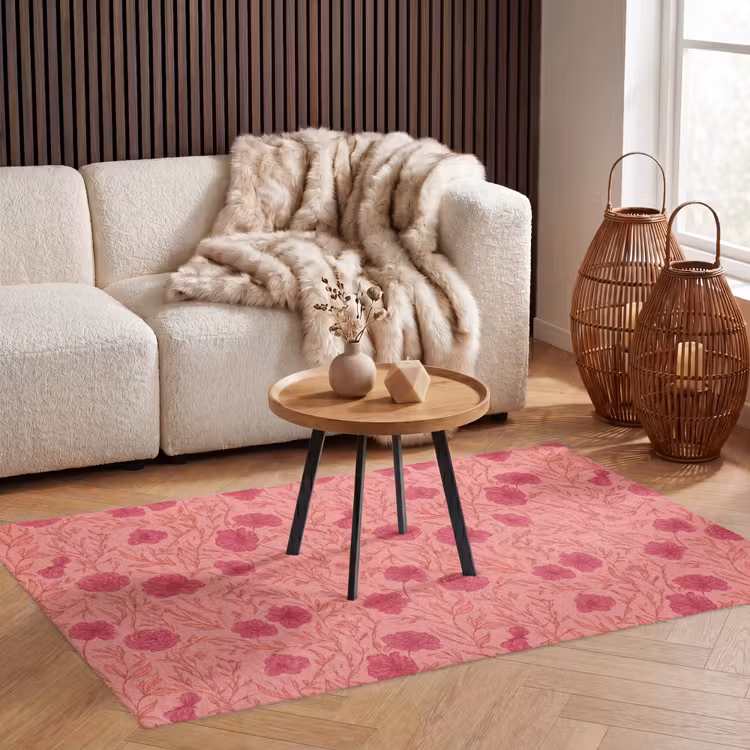 Vloerkleed - Weidebloemen - Romantisch - Roze — 3