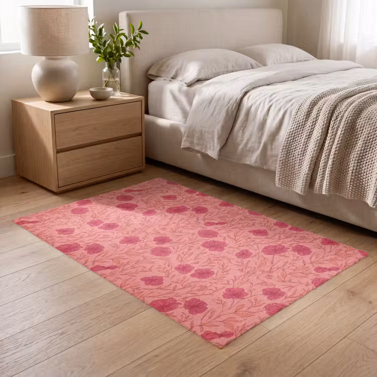 Vloerkleed - Weidebloemen - Romantisch - Roze — 6
