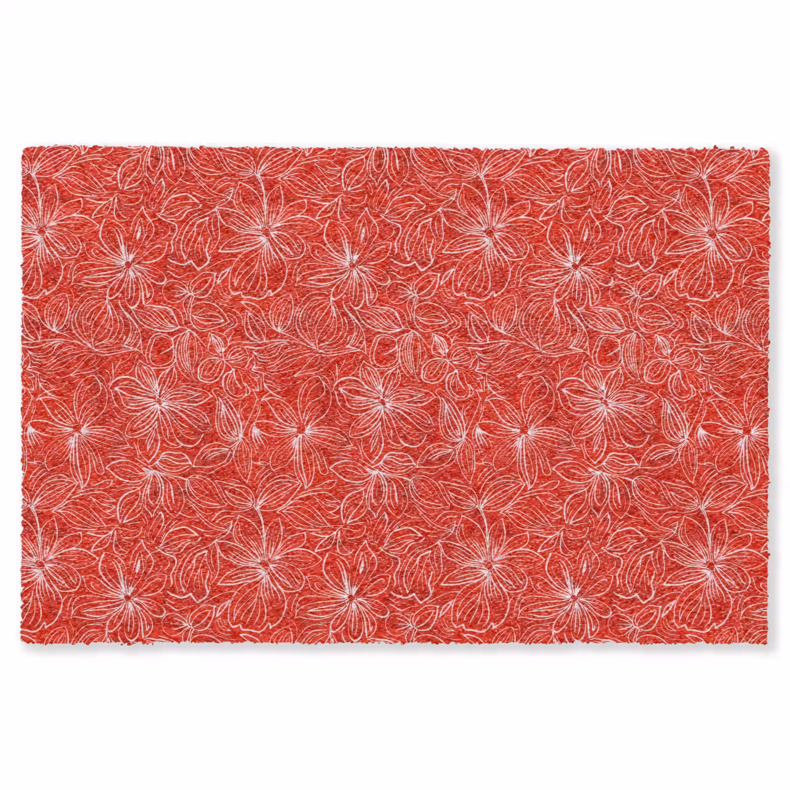 Vloerkleed - Bloemen - Patroon - Rood — 1
