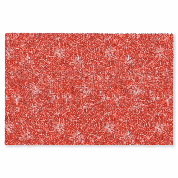 Vloerkleed - Bloemen - Patroon - Rood — 1