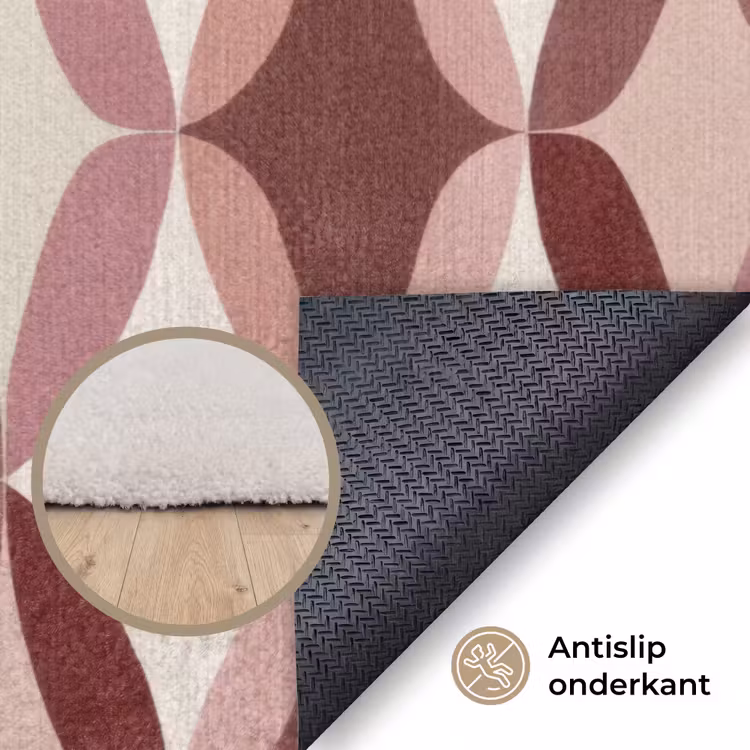Vloerkleed - Ovaal - Textuur - Roze — 4