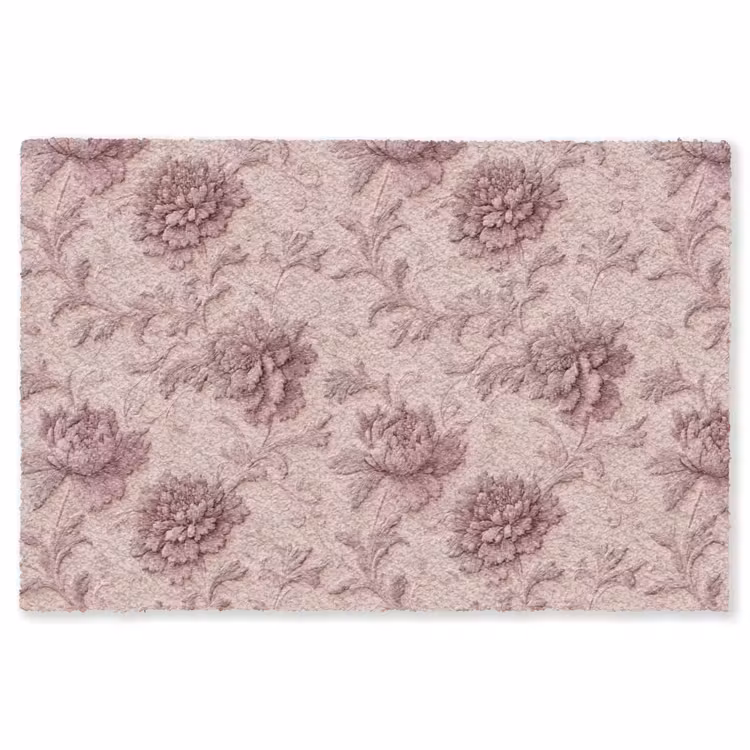 Vloerkleed - Reliëf - Pioenrozen - Roze — 1