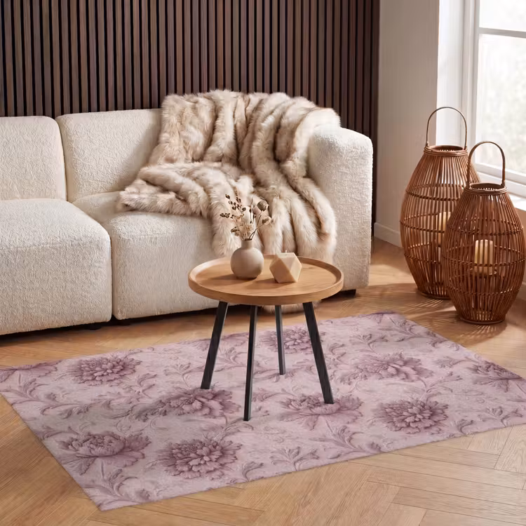 Vloerkleed - Reliëf - Pioenrozen - Roze — 3