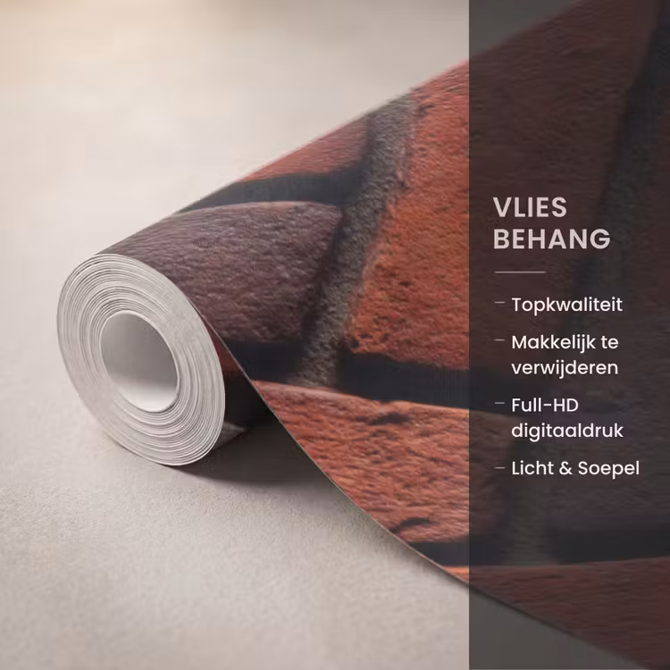Behang - Rode Bakstenen Visgraat — 3