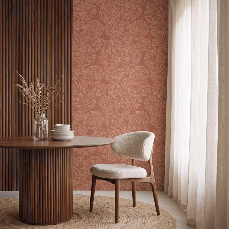 Behang - Abstracte Spiralen Terracotta — 4