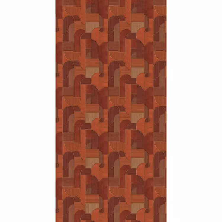 Behang - Geometrische Vormen Terracotta Art Deco — 2