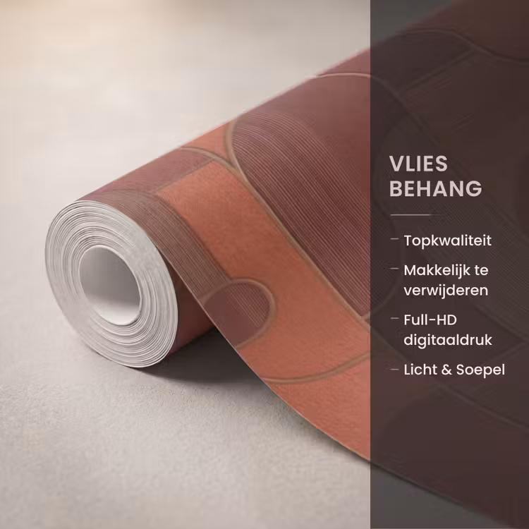 Behang - Geometrische Vormen Terracotta Art Deco — 3