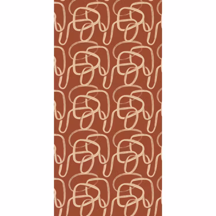 Behang - Abstracte Lijnen Terracotta — 2