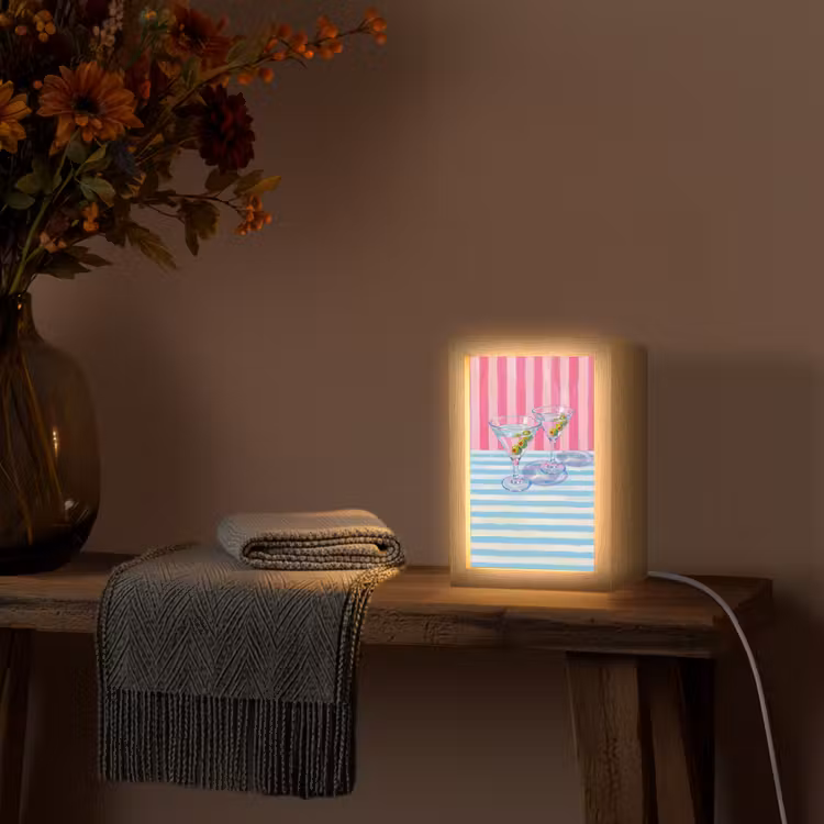 Tafellamp - Cocktail - Olijven - Kunst - Modern - Roze — 3
