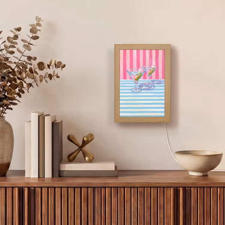 Tafellamp - Cocktail - Olijven - Kunst - Modern - Roze — 4