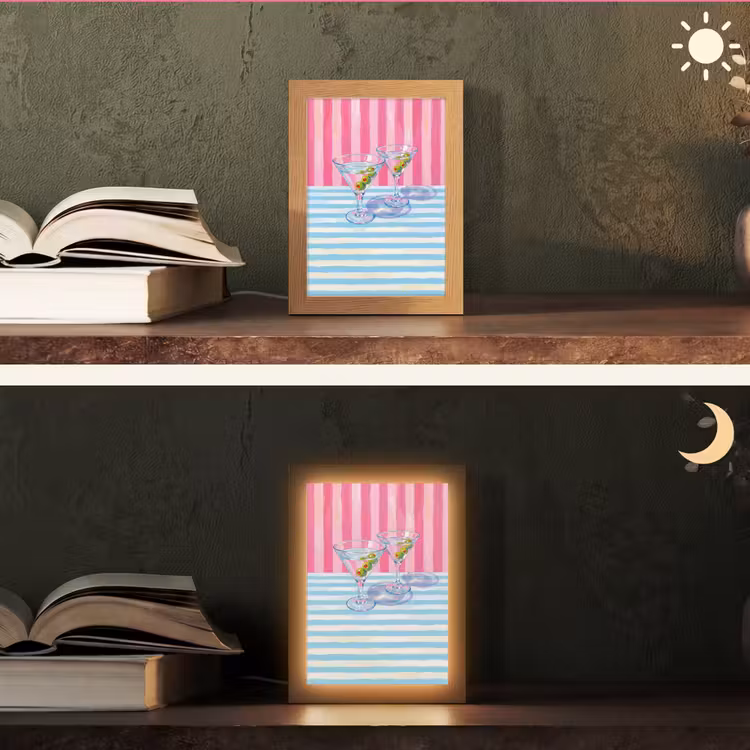 Tafellamp - Cocktail - Olijven - Kunst - Modern - Roze — 5