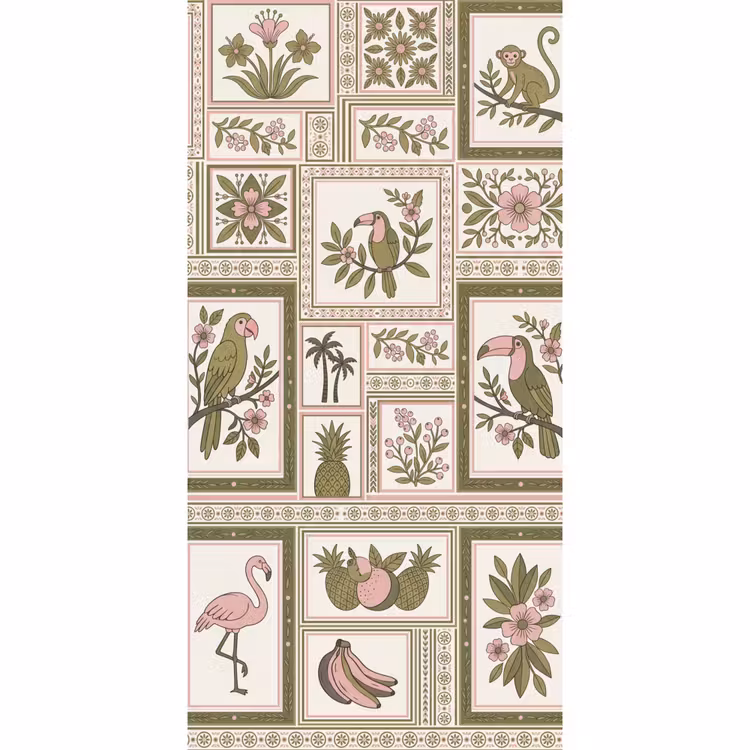 Behang - Vogel - Tropisch - Patroon - Decoratief - Groen — 2